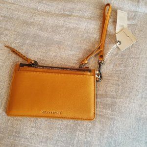 Lucky Brand Leather Wristlet wallet Saffron color